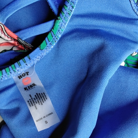 One Piece Womens Swimsuit Hawaiian Print Blue Size S - Picture 8 of 8